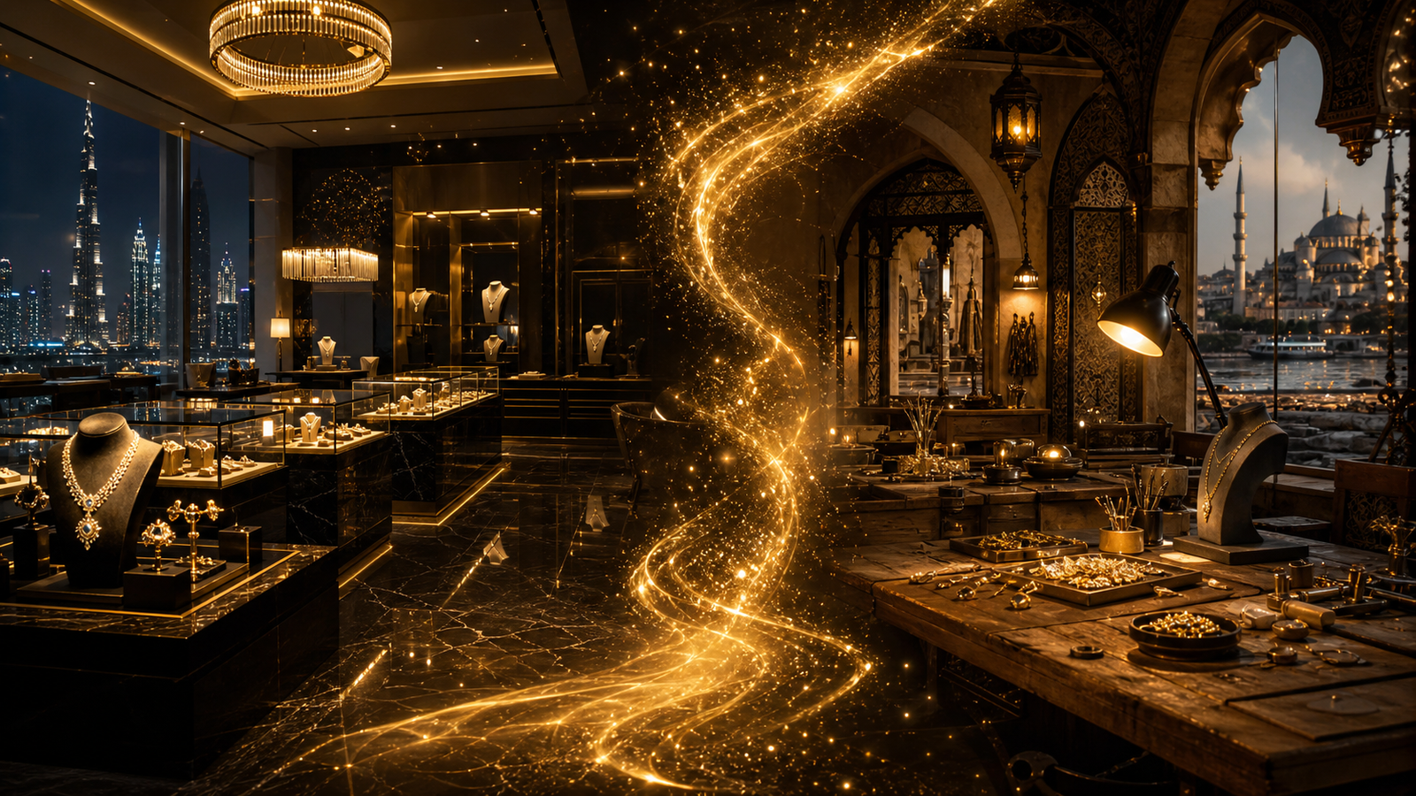 Istanbul-inspired luxury jewelry atelier with goldsmith details